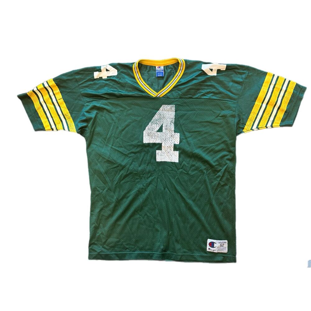 XL Vintage 90s Champion Green Bay Packers Brett Favre #4 NFL Home Jersey Mens 52